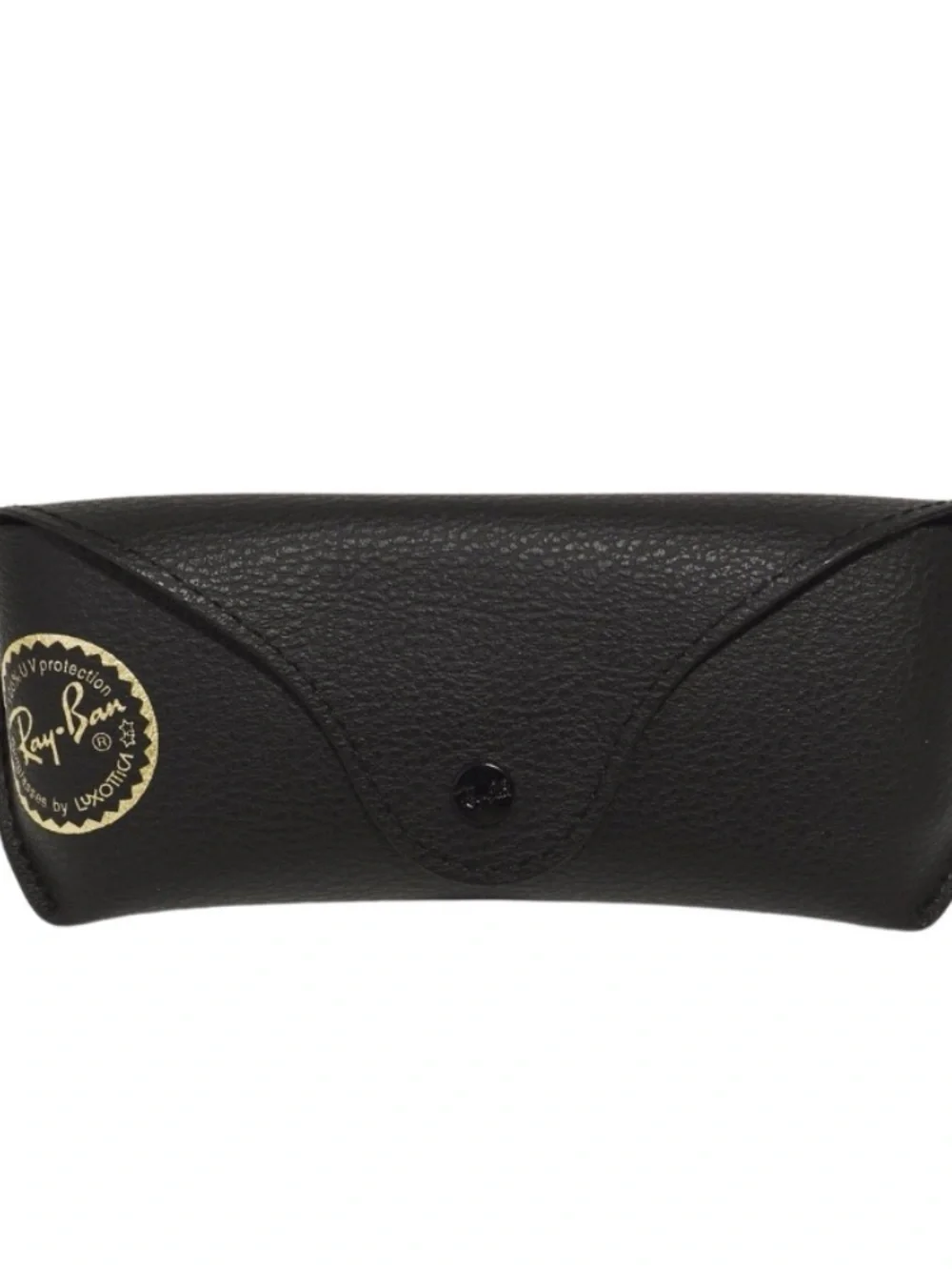 Ray-Ban Black Faux Leather Sunglasses Case with Gold Logo